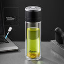 GobekUsa Insulated Glass Cup: Large Capacity, One-Click Open Lid, Heat-Resistant Double-Layer