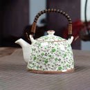 GobekUsa Blue and White Porcelain Teapot 900ml Clay Heated Kettle Puer Tea Cup Set