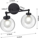 GobekUsa Double-Head Glass & Iron Wall Lamps, Modern Minimalist Bathroom Vanity Lights