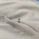 GobekUsa Blue Satin Jacquard Queen Duvet Cover Set with Sheet & Pillowcases