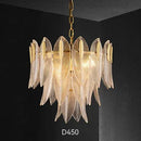 GobekUsa Glass Leaf Luxury Chandelier LED Pendant Lights for Modern Living Room