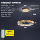 GobekUsa Crystal Led Chandelier: Modern Luxury K9 Ring Dimmable Circle Hanging Lamp - Bedroom Living Dining Room Lighting