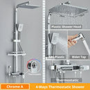 GobekUsa Digital Display Shower Faucet Rainfall Head Thermostatic Mixer Set