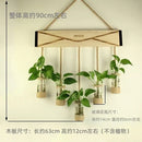 GobekUsa Glass Planter Vase with Wooden Stand for Wall Hanging Display