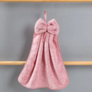 GobekUsa Bowknot Coral Velvet Microfiber Hand Towels: Soft, Quick Dry, Absorbent Cleaning Cloth