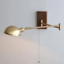 GobekUsa Canopy LED Wall Light, Walnut Ash Wood, Pull Chain Switch, Left Right Rotate