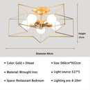 GobekUsa Creative Star LED Ceiling Chandelier - Brushed Antique Gold Living Bedroom Lamp