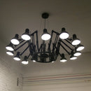 GobekUsa Industrial LED Pendant Light Spider Iron Chandelier Flex Fixtures