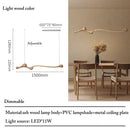 GobekUsa Ash Wood LED Pendant Lights: Dimmable, RC/APP Controlled for Indoor Decor.