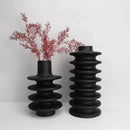 GobekUsa Geometric Circle Spiral Black Resin Vase - Home Decor Flower Pot