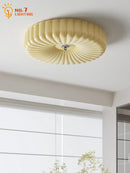 GobekUsa Cream Wind LED Glass Ceiling Lamp: French Design for Bedroom, Study, Balcony, Cafe