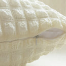 GobekUsa Cream Style Elastic Puff Plaid Cushion Cover 45*45CM Home Decor