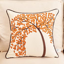 GobekUsa Butterfly Tree Embroidered Cushion Cover for Office Sofa & Home Decoration.