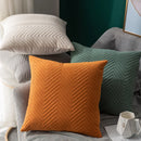 GobekUsa Blue Wave Crimping Quilted Cushion Cover for Home Sofa Bed Decor