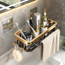 GobekUsa Aluminum Corner Bathroom Shelf with Towel Holder