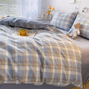 GobekUsa Cozy Plaid Duvet Cover | Simple Nordic Comforter Cover | Non-Fading Washed Cotton Bedding