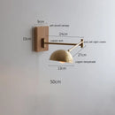 GobekUsa Canopy LED Wall Light, Walnut Ash Wood, Pull Chain Switch, Left Right Rotate