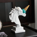 GobekUsa Horse Head Sculpture Resin Animal Statue Modern Home Decor