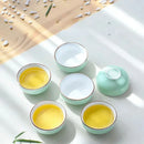 GobekUsa Celadon Tea Cup Set: Green Outside, White Inside, Creative Kung Fu Porcelain Teacup