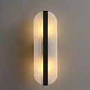 GobekUsa Alabaster Moon Oval Marble Wall Lamp, Gold/Copper LED Sconce for Modern Indoor Decor