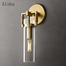 GobekUsa Industrial Glass Wall Lamp Retro Sconce for Bedroom Study Loft Dining Room