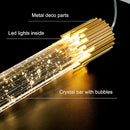Modern Crystal Rod Pendant Light in Black or Gold