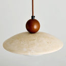 GobekUsa Globe LED Pendant Light Yellow Travertine Stone White Glass Adjust Hang Lamp
