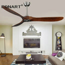 GobekUsa 60" Solid Wood DC Ceiling Fan Without Light & Remote Control