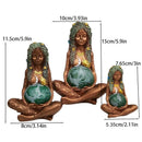 GobekUsa Gaia Mother Earth Lotus Yoga Pose Resin Figurine Decor for Home Nature Sculpture