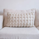 GobekUsa Cream White Plaid 3D Bubble Cushion Cover - Light Luxury Decorative Sofa Pillow Cover
