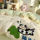 GobekUsa Cartoon Embroidery Jacquard Comforter Sets | Washed Cotton | Soft Skin-Friendly Bed Linen