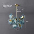 GobekUsa Blue Peacock Leaf Glass Designer Chandeliers Lighting