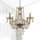GobekUsa Crystal Chandelier Pendant Light Cognac Gold LED Luxury Lamp for Dining Living Room