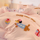 GobekUsa Cloud Cotton Cartoon Bedding Set - Soft, Skin-Friendly, All Seasons