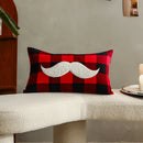 GobekUsa Christmas Letter Embroidery Plaid Cushion Cover Set