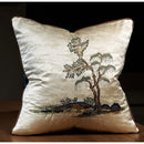 GobekUsa Chinese Ancient Art Chinoiserie Landscape Embroidered Lumbar Pillow Cover