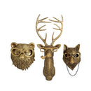 GobekUsa Golden Deer Head Wall Hook: Antique Bronze Resin Animal Pendant for Stylish Wall Decor