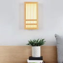 GobekUsa Japanese Wood Wall Lamps LED Acrylic Rectangular Bedside Light for Bedroom
