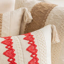 GobekUsa Boho Geometric Tassel Cushion Cover Cotton Linen Crochet Pillowcase