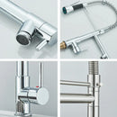 GobekUsa Dual Spout Brass Kitchen Sink Faucet with 360° Rotation - Chrome