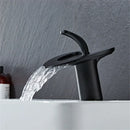 GobekUsa Black Gray Brass Waterfall Basin Faucet Hot Cold Mixer Tap White Gold