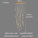 GobekUsa Gold LED Chandelier for Duplex Villa Living Room and Staircase