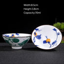 GobekUsa Blue & White Ceramic Kung Fu Tea Cup - Japanese Style Porcelain Sake Cups
