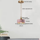 GobekUsa LED Terrazzo Pendant Lamp White Stone Wood Hanging Light