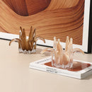 GobekUsa Glass Petal Candle Holder for Home Decoration and Storage