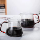 GobekUsa Glass Coffee Pot with V-Shaped Spout and Vertical Stripes, 350ml/500ml