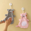 GobekUsa Cartoon Cat Coral Velvet Hand Towels: Soft, Cute, Quick Dry Bath Towels