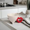 GobekUsa Heart Shape Ceramic Coffee Mug Teacup Fruit Juice Container - Set of 2