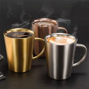 GobekUsa Double-Layer Stainless Steel Thermal Mug with Handle for Coffee and Beer