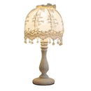GobekUsa Lace Fabric Table Lamp Led Desk Light for Home Wedding Decor Bedroom